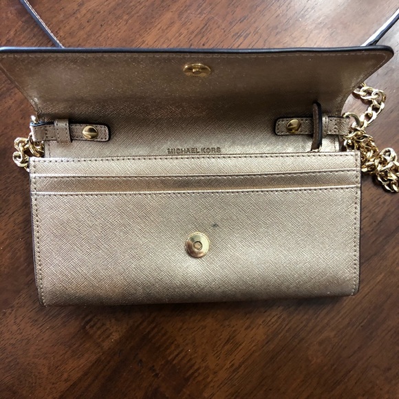 Coach Gold Shimmery Crossbody Waller - Picture 3 of 3